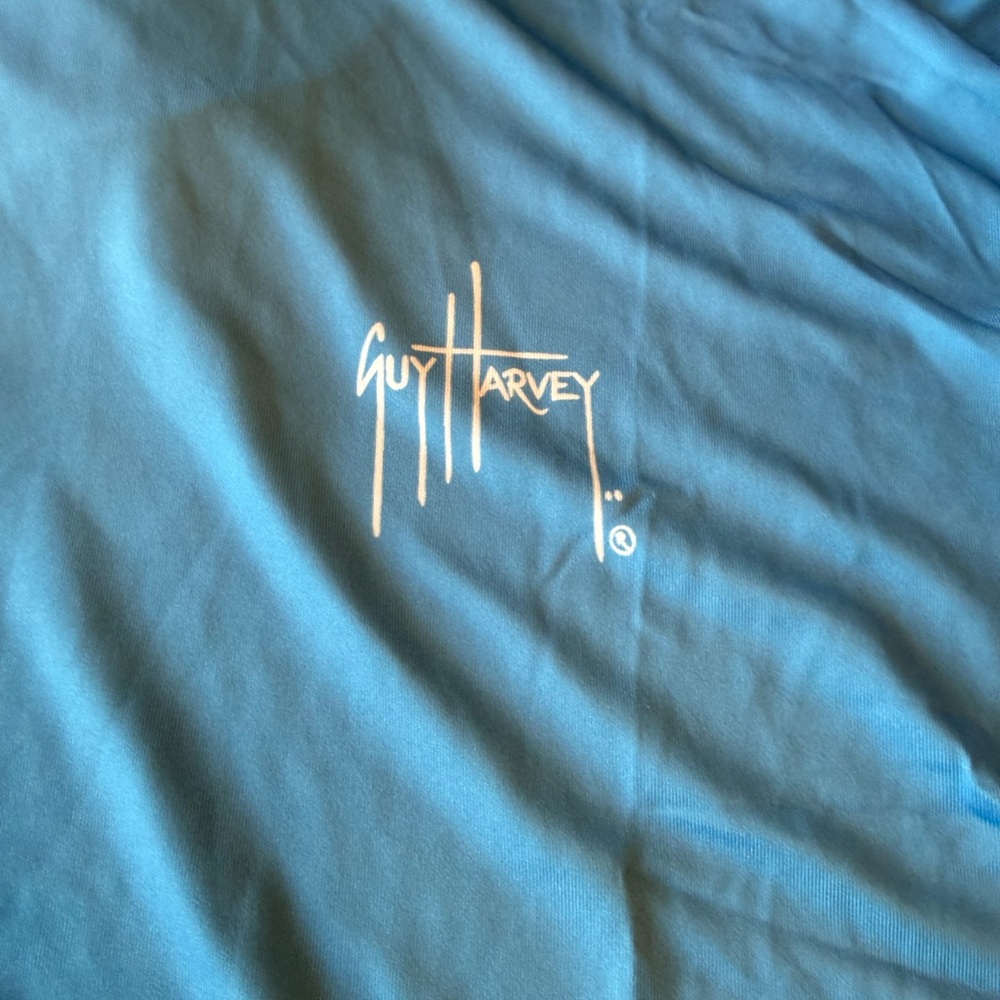 NWT Guy HARVEY Light Blue Hooded Fishing & Performance Shirt - Picture 6 of 8